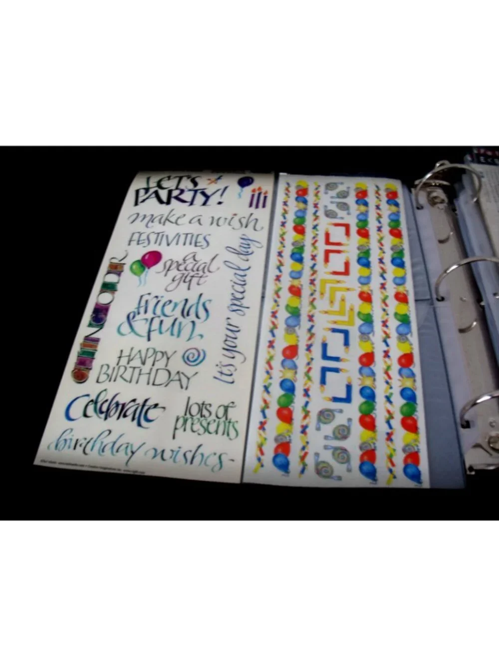 Creative Memories Accessory Binder 7 Protectors Good Zipper with borders/diecuts